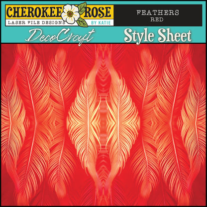 DecoCraft - Cherokee Rose - Style Sheet - Red Feathers