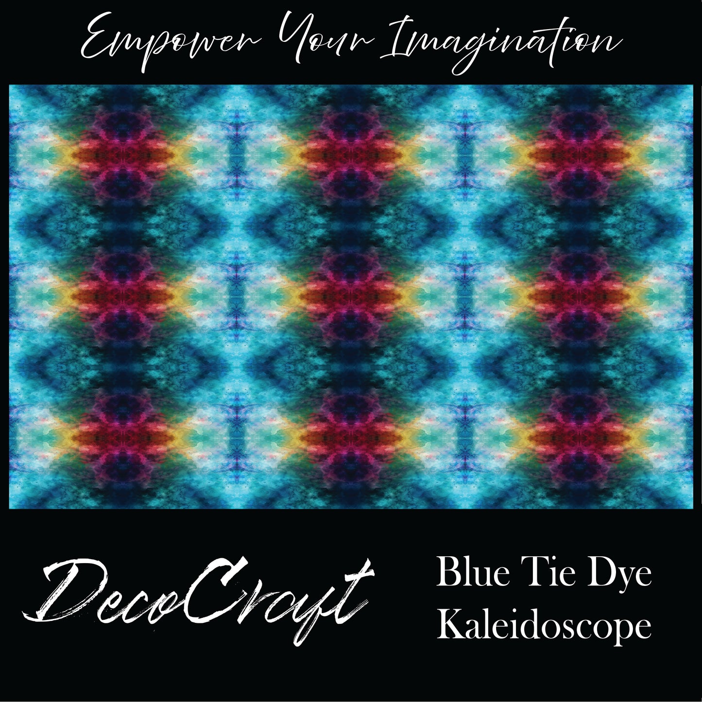 DecoCraft - Abstract -  Blue Tie Dye Kaleidoscope