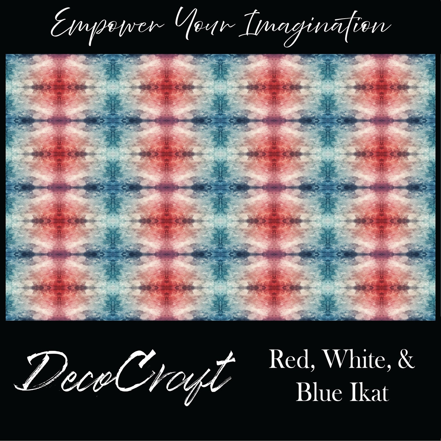 DecoCraft - Abstract - Red, White, & Blue Ikat