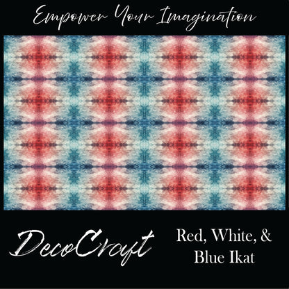 DecoCraft - Abstract - Red, White, & Blue Ikat