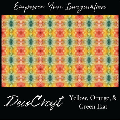 DecoCraft - Abstract - Yellow, Orange, & Green Ikat