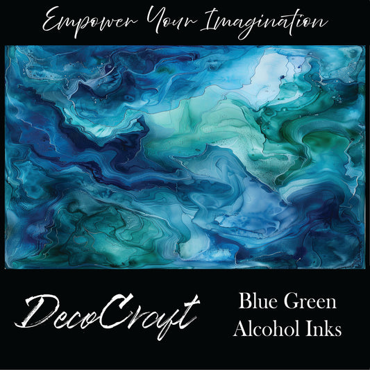 DecoCraft - Abstract - Blue Green Alcohol Inks