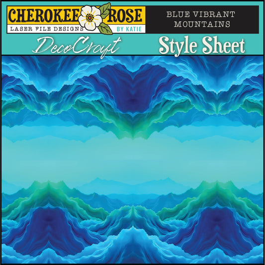 DecoCraft - Cherokee Rose - Style Sheet - Blue Vibrant Mountains