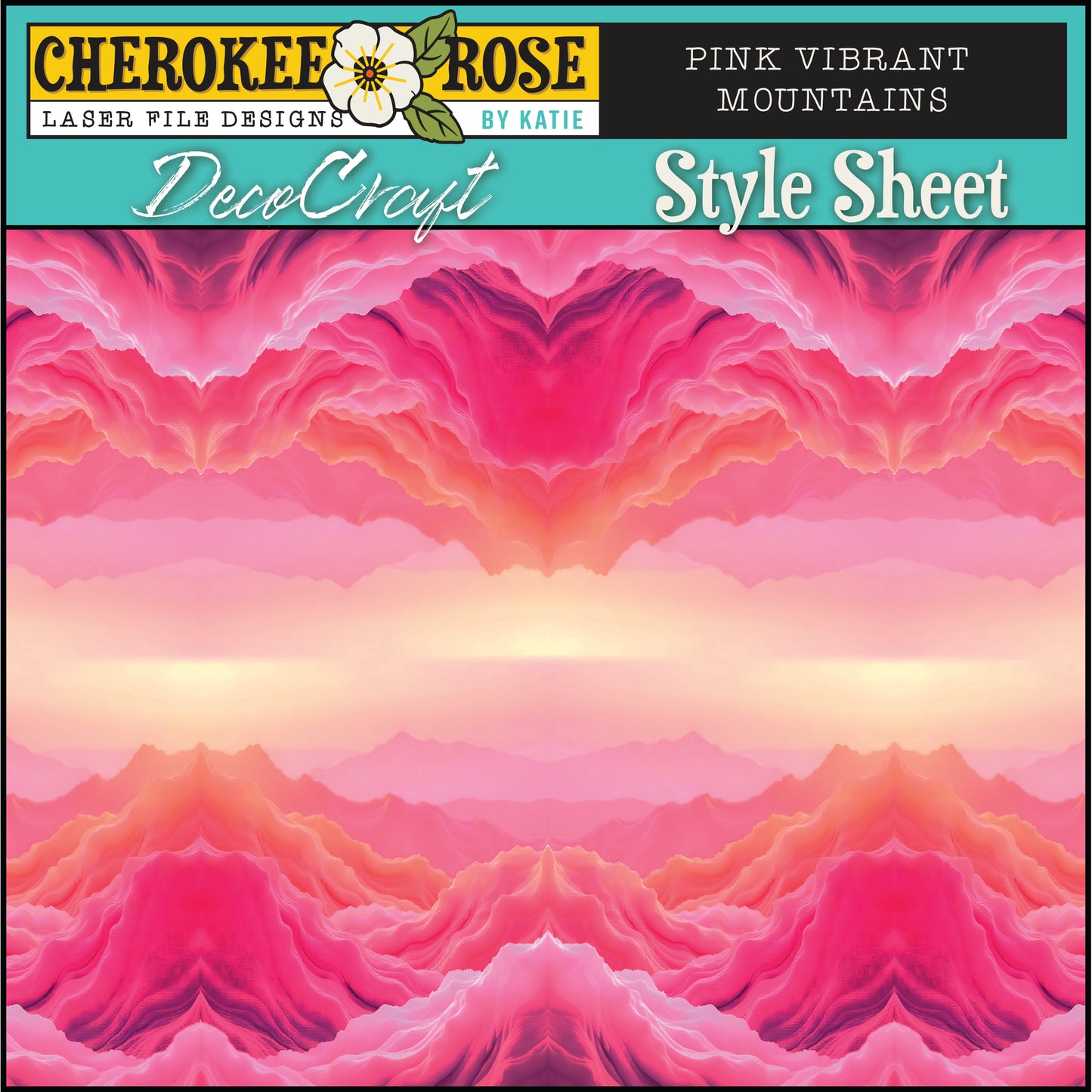 DecoCraft - Cherokee Rose - Style Sheet - Pink Vibrant Mountains