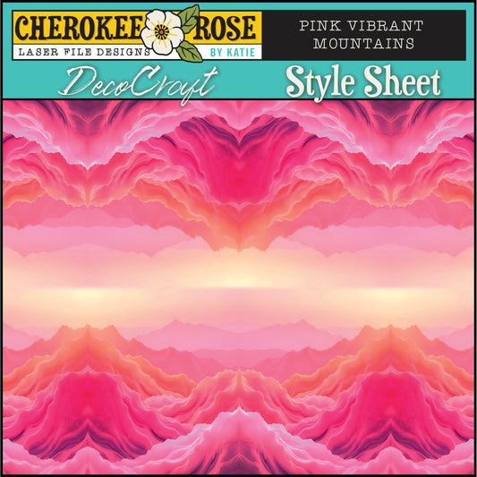 DecoCraft - Cherokee Rose - Style Sheet - Pink Vibrant Mountains