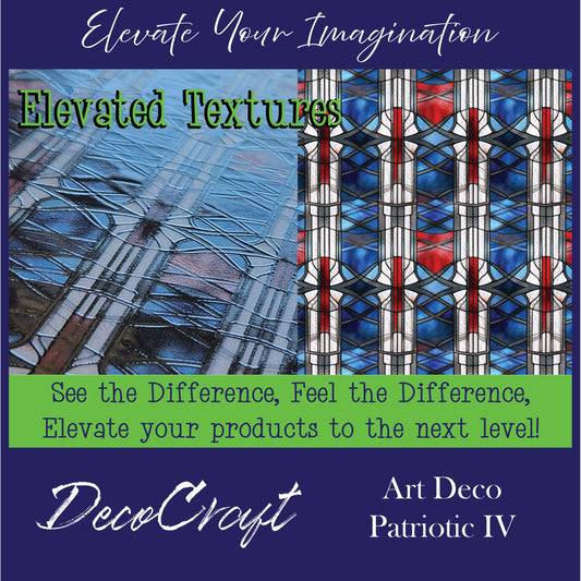 DecoCraft - Elevated Textures - Realistic Stained Glass - Art Deco - Patriotic IV
