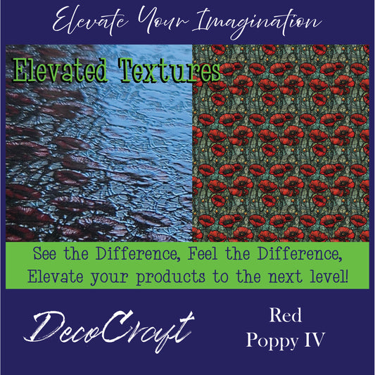 DecoCraft - - Elevated Textures - Realistic Stained Glass - Red Poppy IV