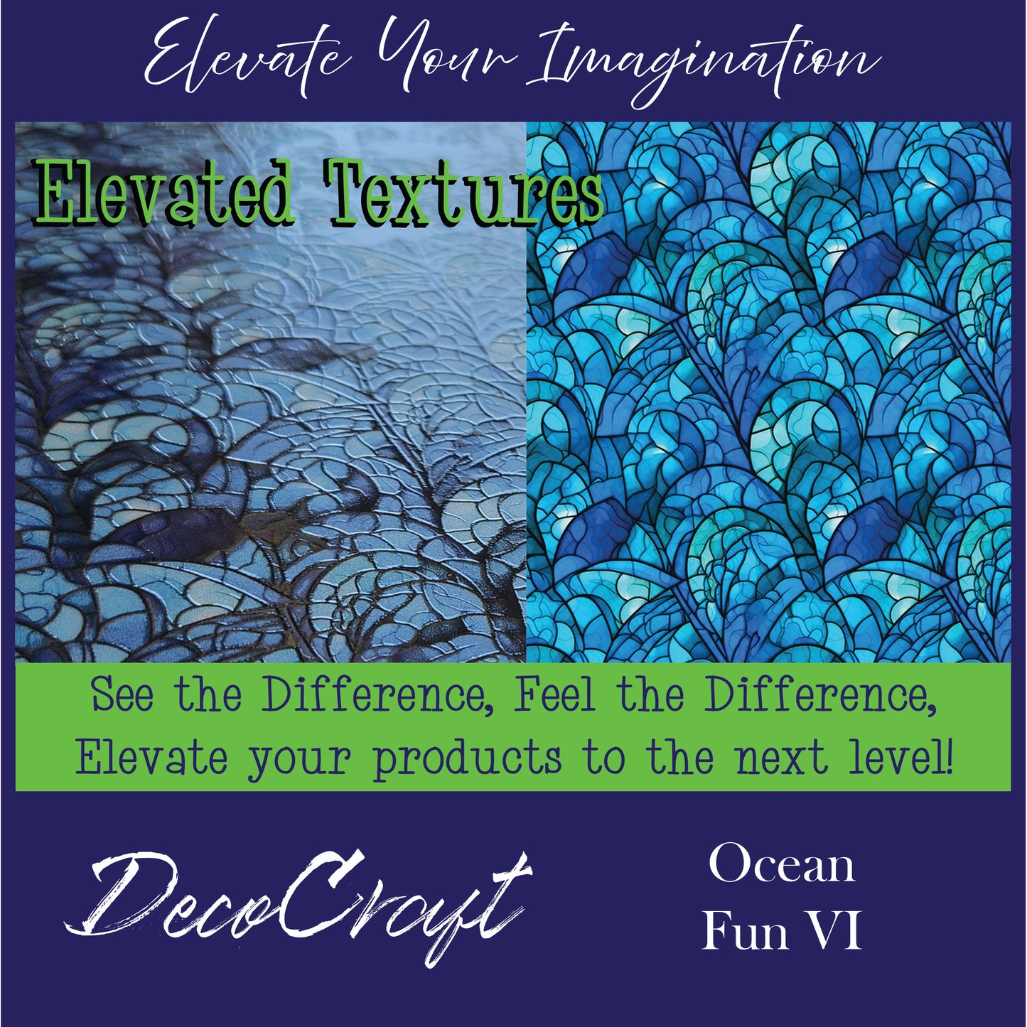 DecoCraft - Elevated Textures - Realistic Stained Glass - Ocean Fun VI