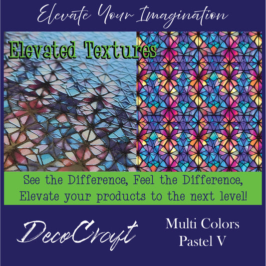 DecoCraft - Elevated Textures - Realistic Stained Glass - Multicolor - Pastel V