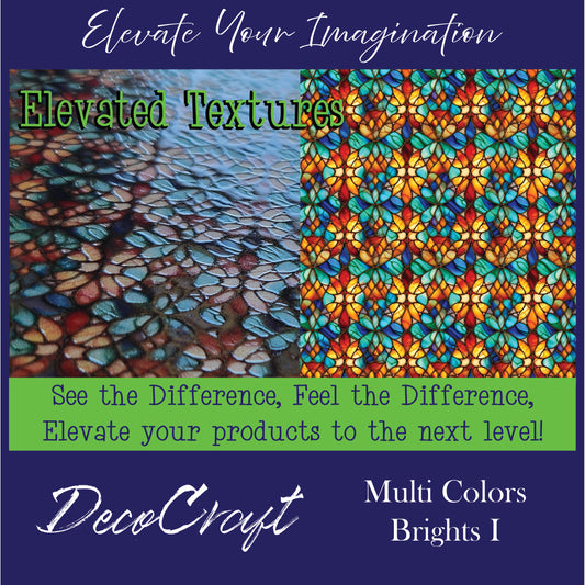 DecoCraft - Elevated Textures - Realistic Stained Glass - Multicolor - Bright I