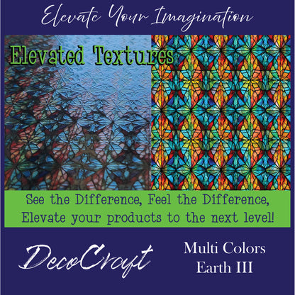 DecoCraft - Elevated Textures - Realistic Stained Glass - Multicolor -Earth Tone III
