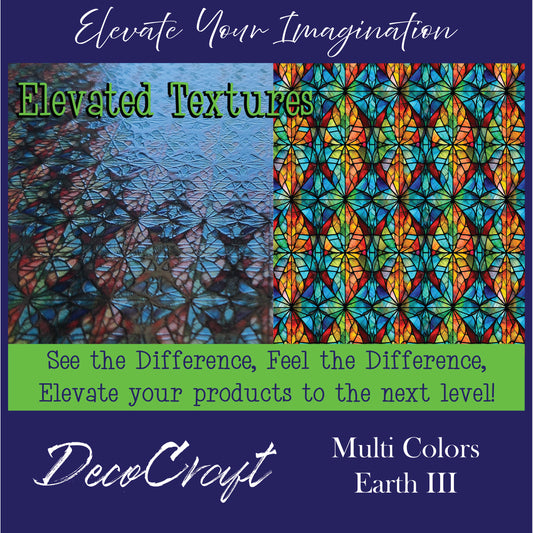 DecoCraft - Elevated Textures - Realistic Stained Glass - Multicolor -Earth Tone III