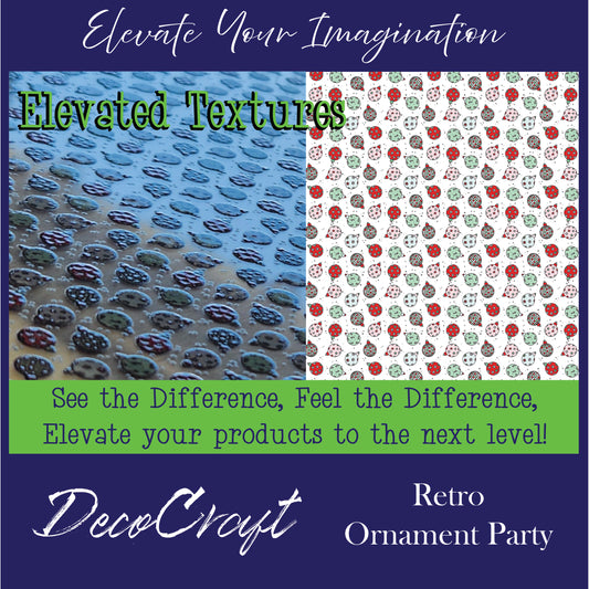 DecoCraft - Elevated Textures - Christmas - Scattered Retro Ornament Party