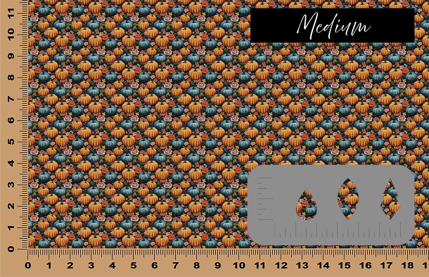DecoCraft - Flowers & Greenery - Orange & Blue Embroidered Pumpkins