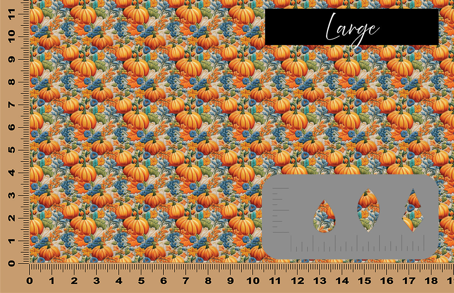 DecoCraft - Fall - Light Embroidered Pumpkins & Flowers