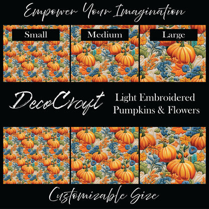 DecoCraft - Fall - Light Embroidered Pumpkins & Flowers
