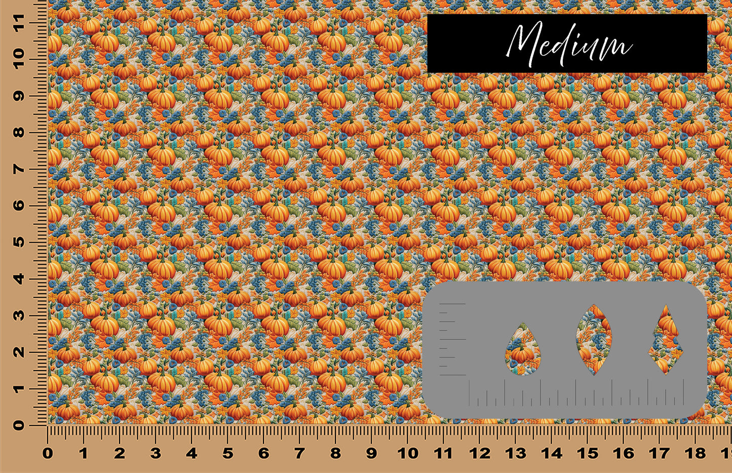 DecoCraft - Fall - Light Embroidered Pumpkins & Flowers