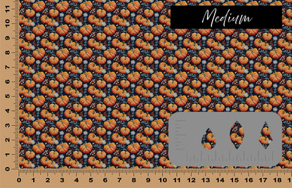 DecoCraft - Fall - Dark Embroidered Pumpkins & Flowers