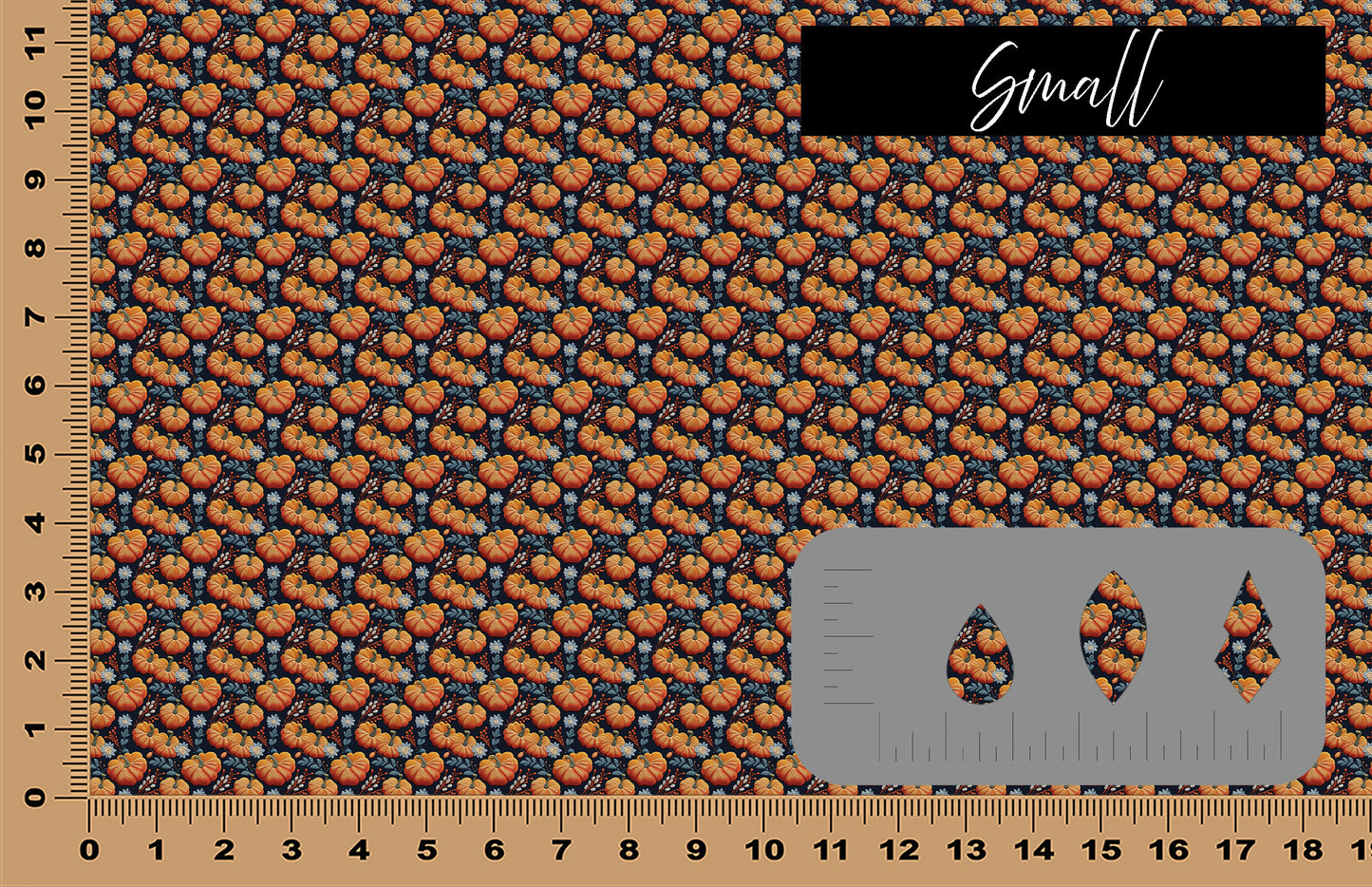 DecoCraft - Fall - Dark Embroidered Pumpkins & Flowers
