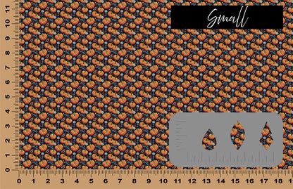 DecoCraft - Fall - Dark Embroidered Pumpkins & Flowers