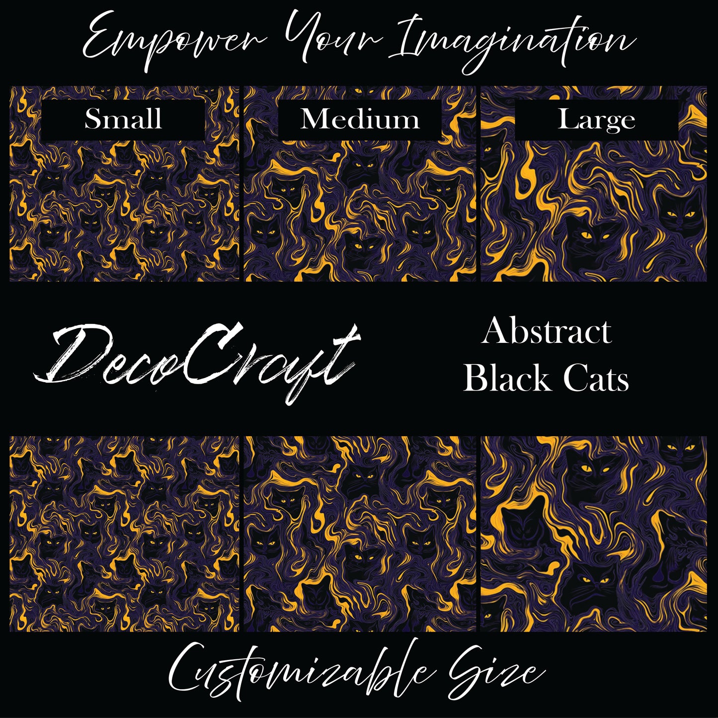 DecoCraft - Halloween - Abstract Black Cats