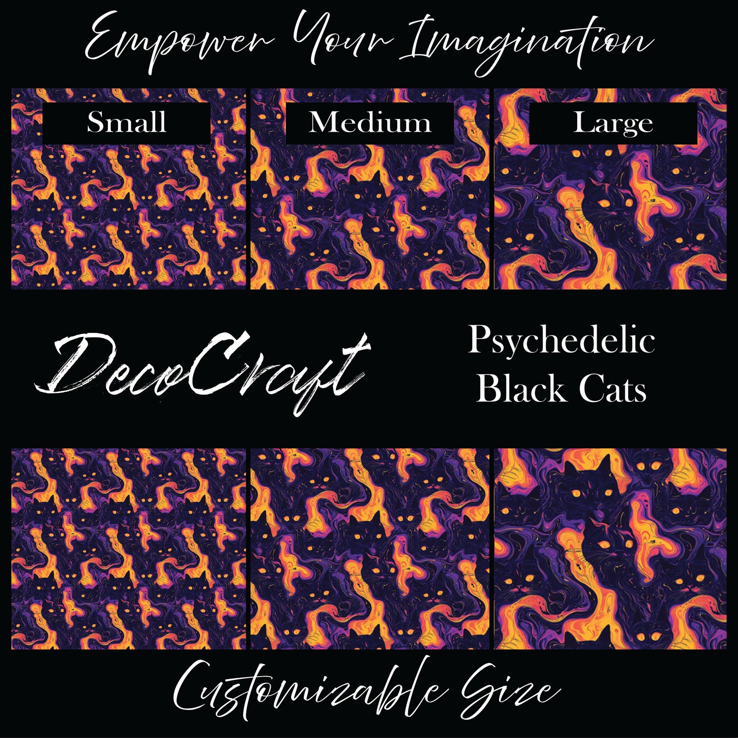 DecoCraft - Halloween - Psychedelic Black Cats