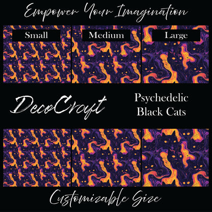 DecoCraft - Halloween - Psychedelic Black Cats
