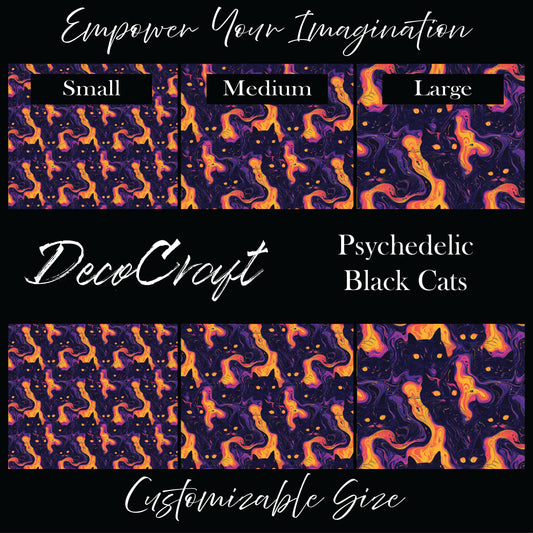 DecoCraft - Halloween - Psychedelic Black Cats