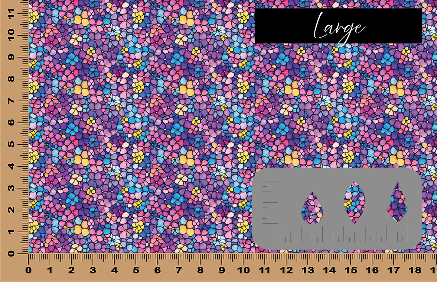 DecoCraft - Stained Glass - Purple Pastel Flowers