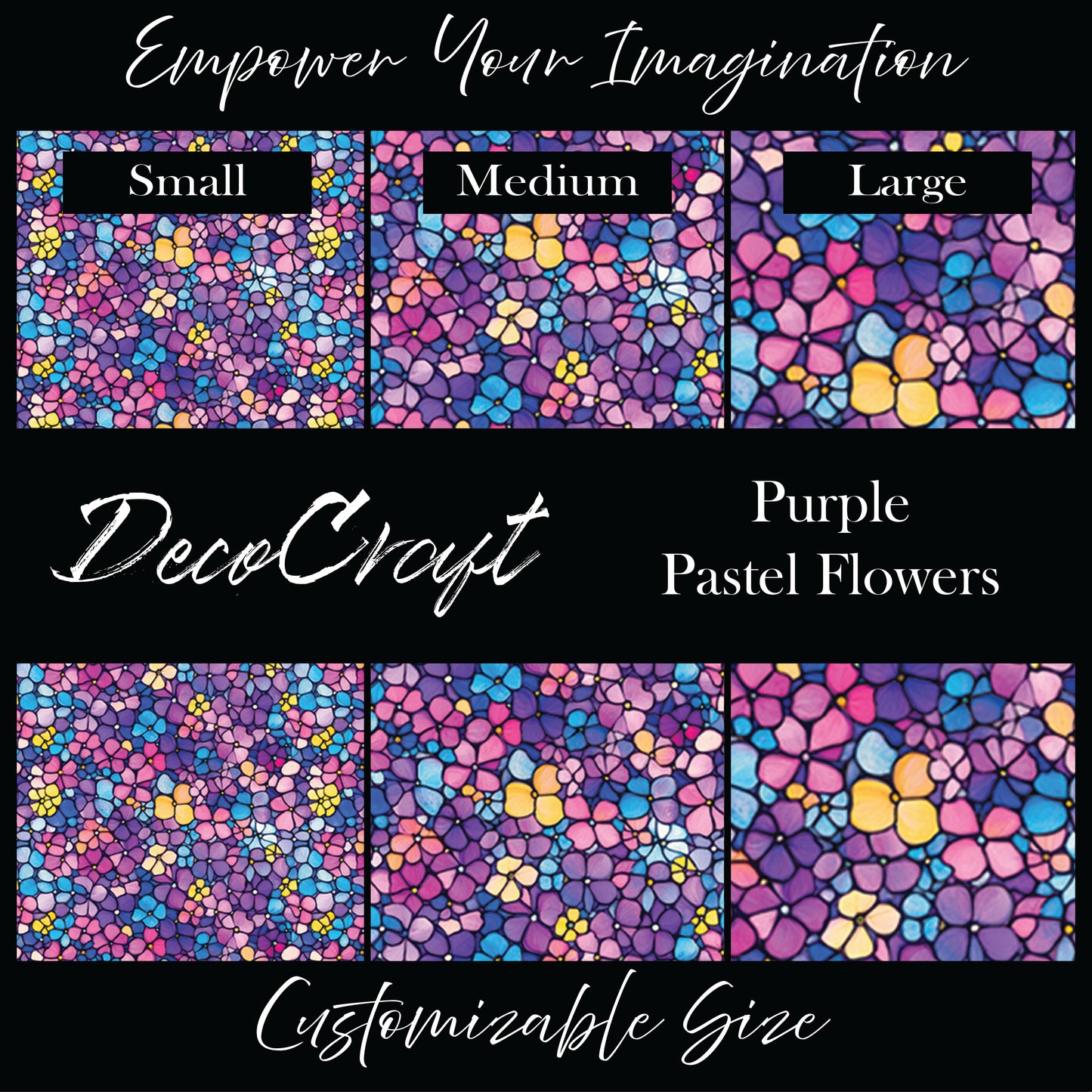 DecoCraft - Stained Glass - Purple Pastel Flowers