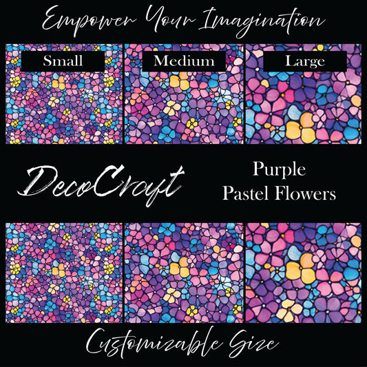 DecoCraft - Stained Glass - Purple Pastel Flowers