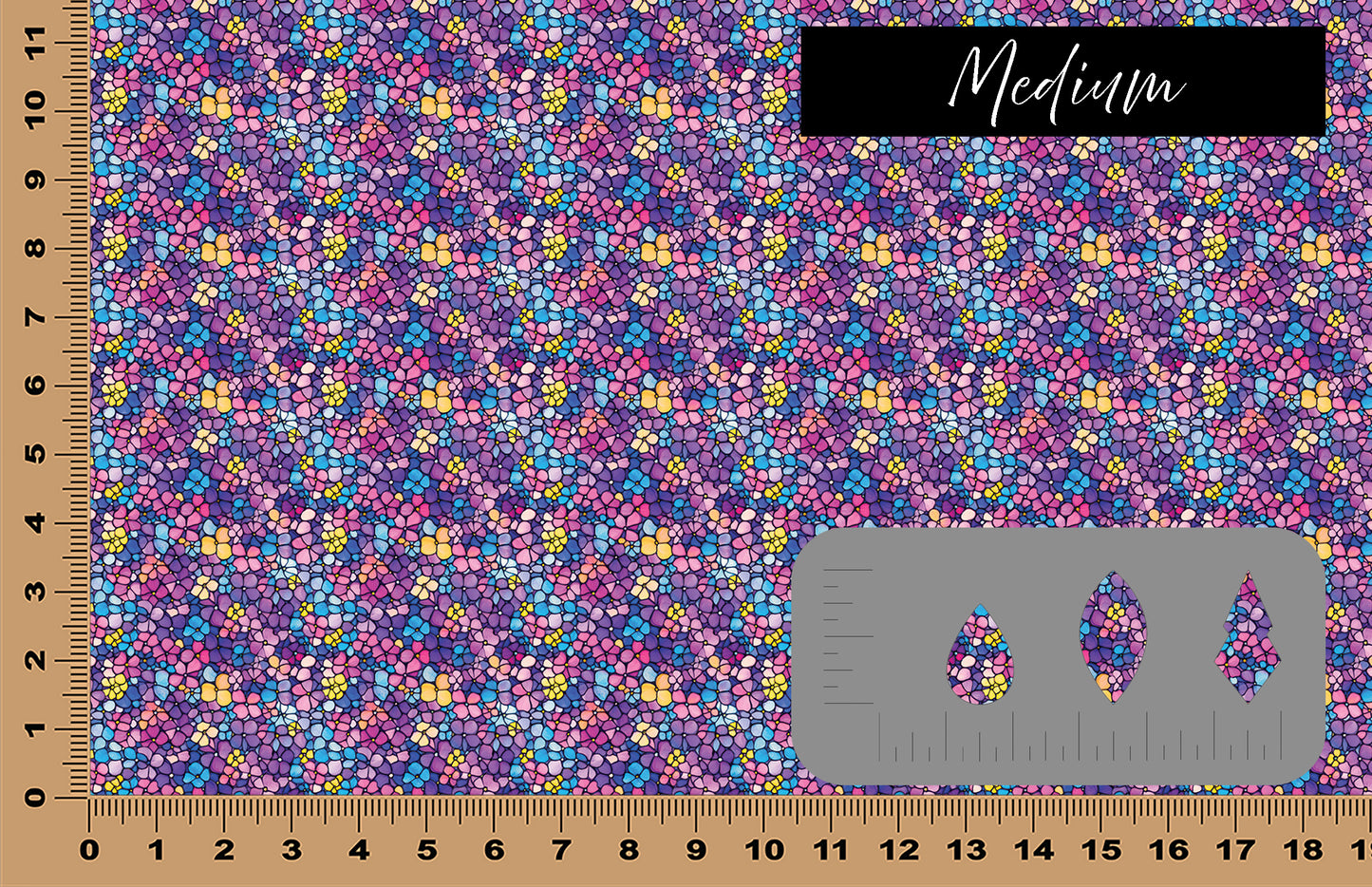 DecoCraft - Stained Glass - Purple Pastel Flowers
