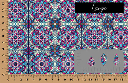 DecoCraft - Textures - Blue & Pink Moroccan Tile