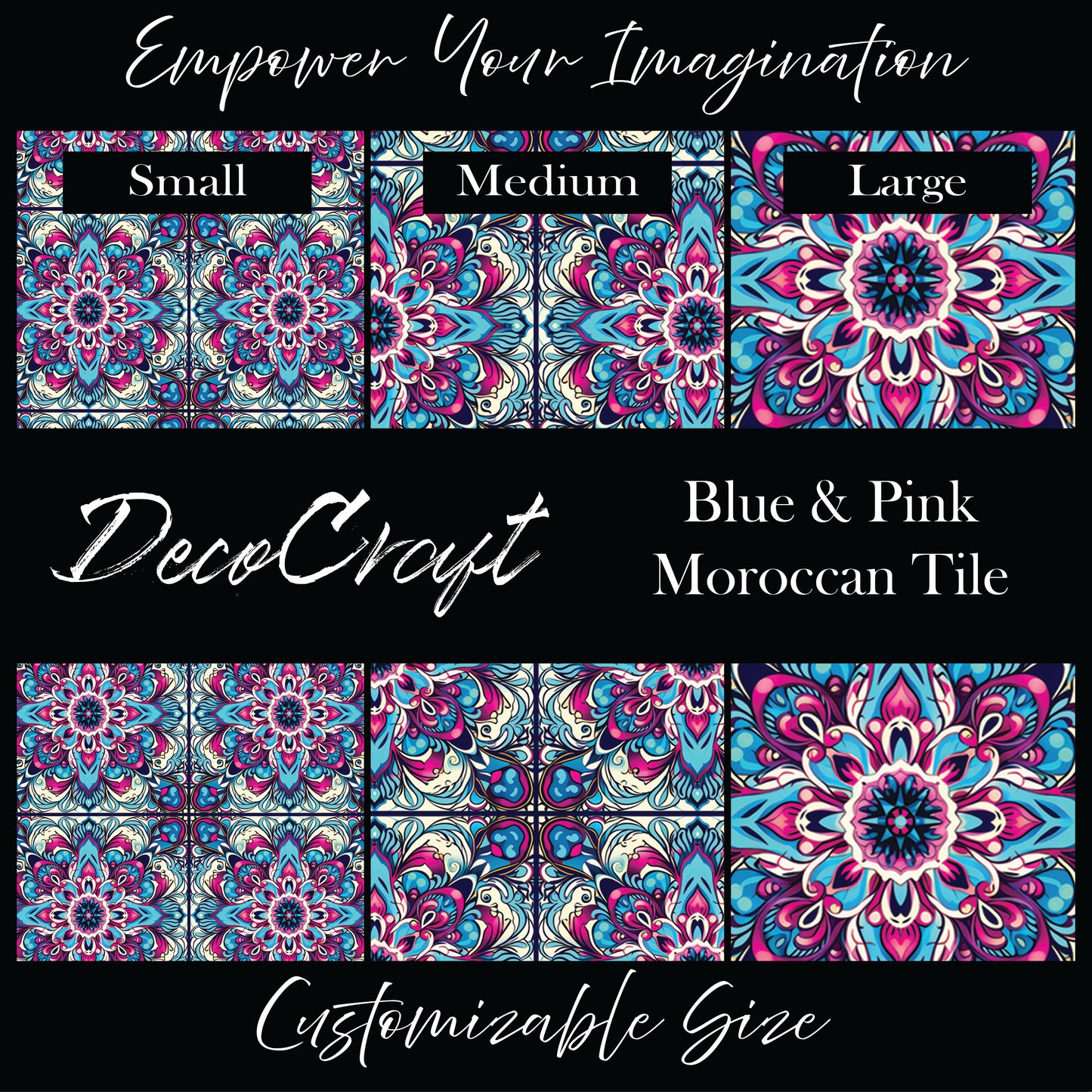 DecoCraft - Textures - Blue & Pink Moroccan Tile