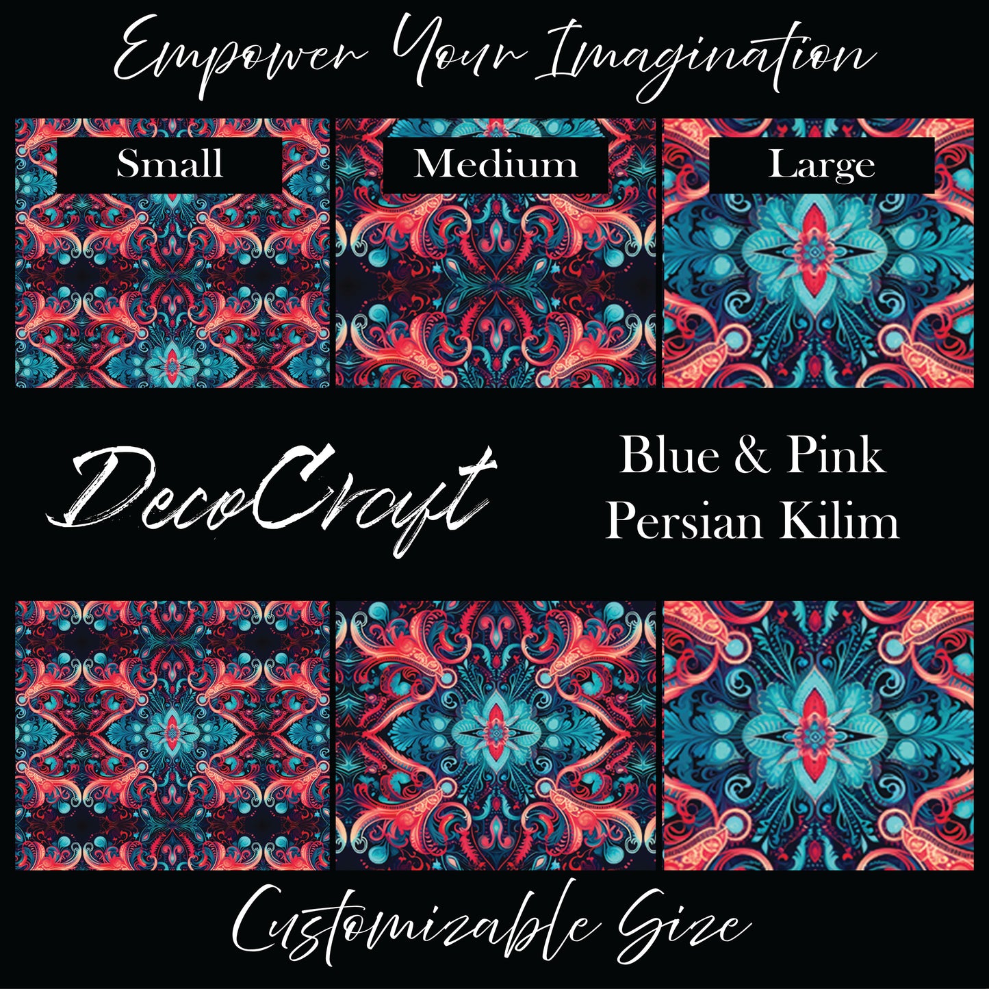 DecoCraft - Textures - Blue & Pink Persian Kilim