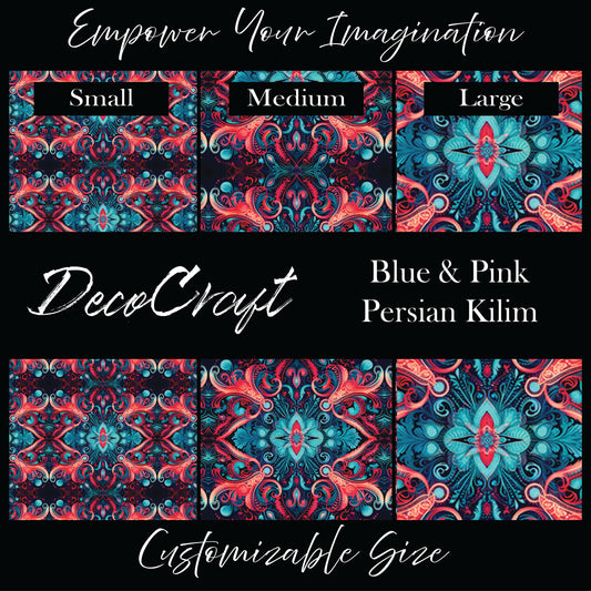 DecoCraft - Textures - Blue & Pink Persian Kilim