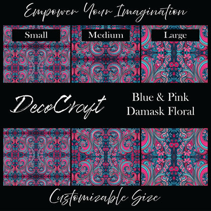 DecoCraft - Textures - Blue & Pink Damask Floral