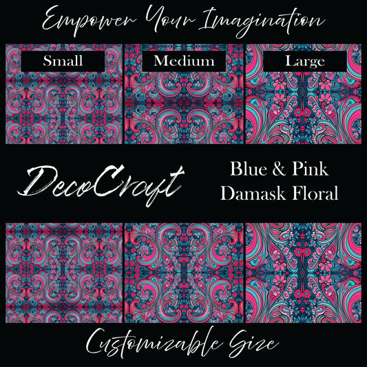 DecoCraft - Textures - Blue & Pink Damask Floral