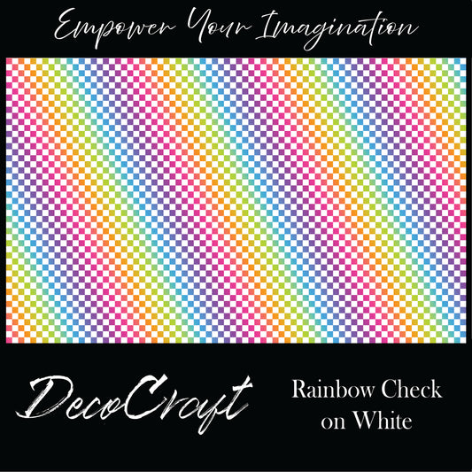 DecoCraft - Checkerboard - Rainbow Check on White