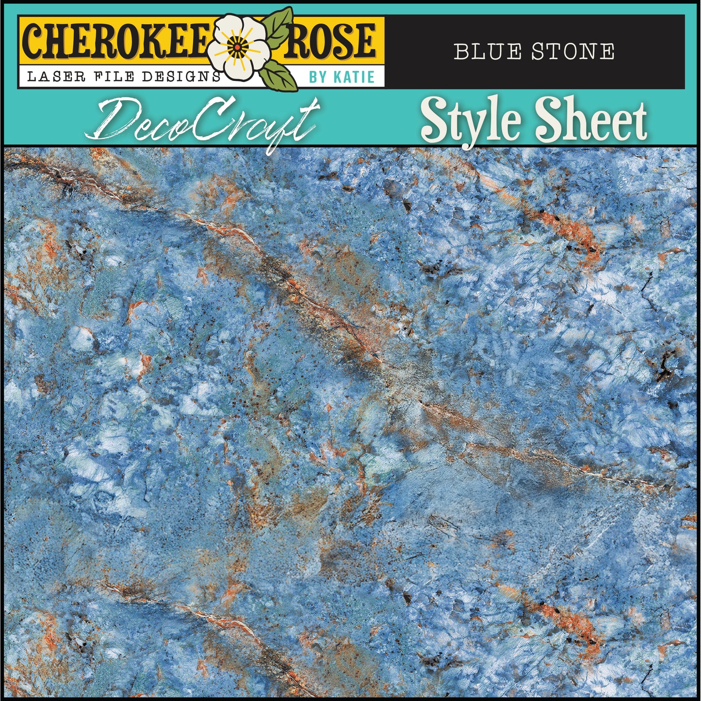 DecoCraft - Cherokee Rose - Style Sheet - Blue Stone