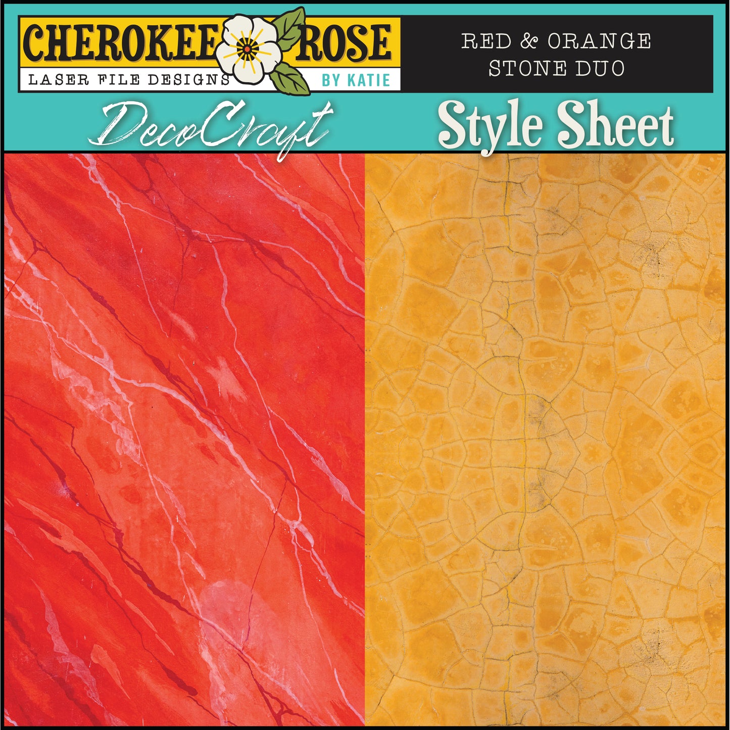 DecoCraft - Cherokee Rose - Style Sheet - Red & Orange Stone Duo