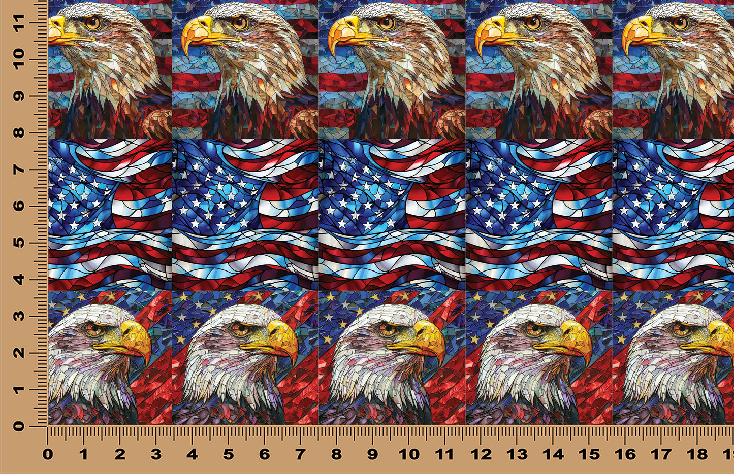 DecoCraft - Elevated Texture - Cherokee Rose - Realistic Stained Glass - American Eagle