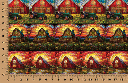 DecoCraft - Elevated Texture - Cherokee Rose - Realistic Stained Glass - Barns I