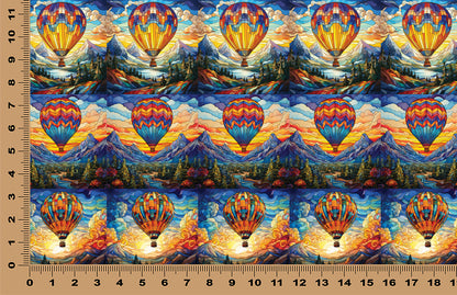 DecoCraft - Elevated Texture - Cherokee Rose - Realistic Stained Glass - Hot Air Balloons