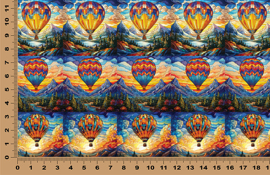 DecoCraft - Elevated Texture - Realistic Stained Glass - Hot Air Balloons