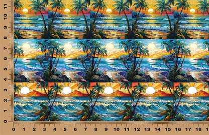 DecoCraft - Elevated Texture - Cherokee Rose - Realistic Stained Glass - Ocean Sunset I