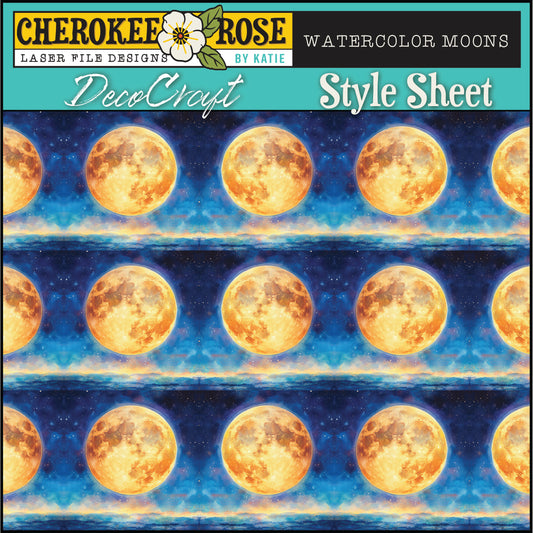 DecoCraft - Cherokee Rose - Style Sheet - Watercolor Moons