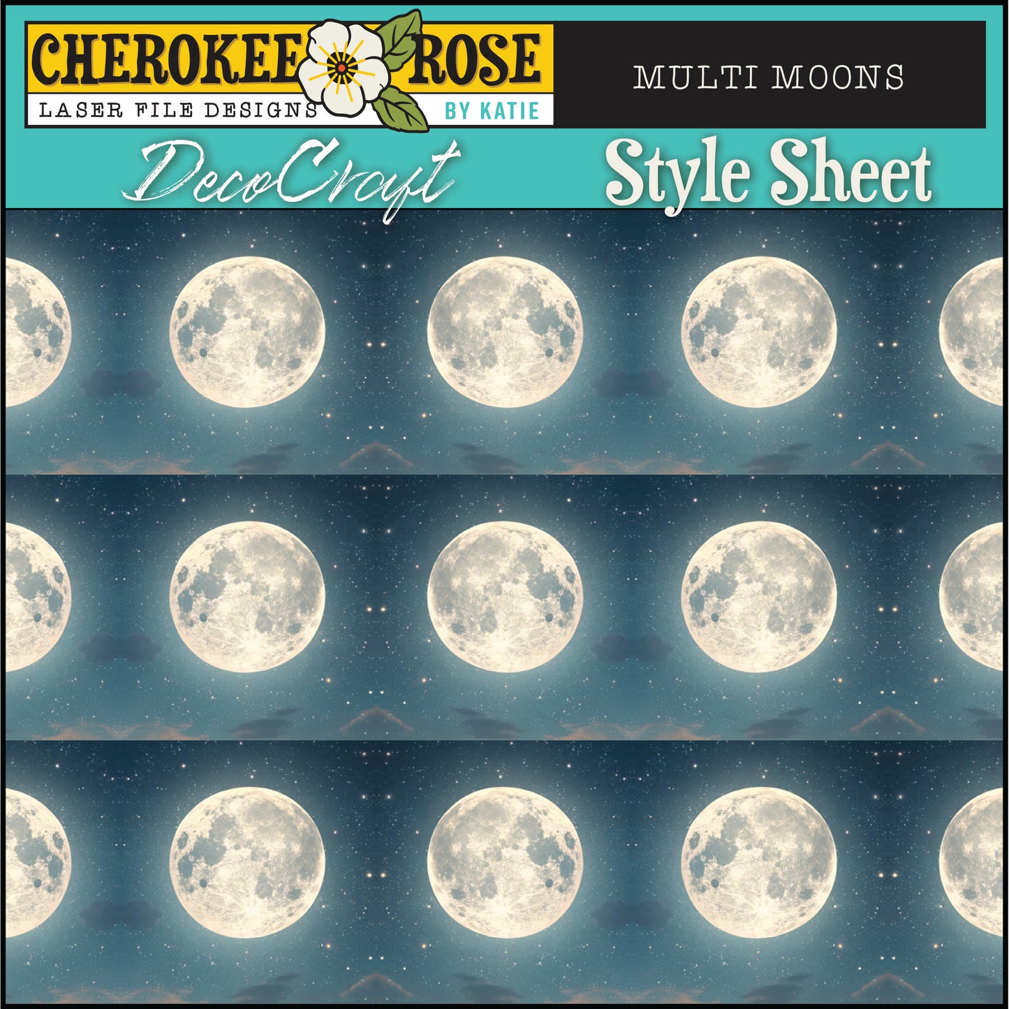 DecoCraft - Cherokee Rose - Style Sheet - Multi Moons