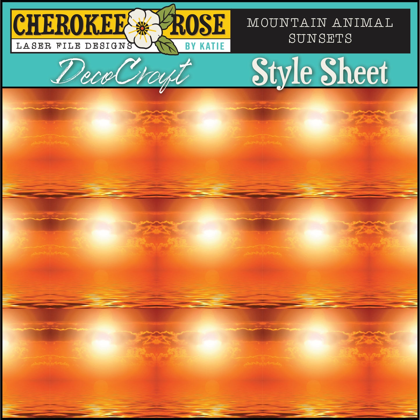 DecoCraft - Cherokee Rose - Style Sheet - Multi Mountain Animal Sunsets