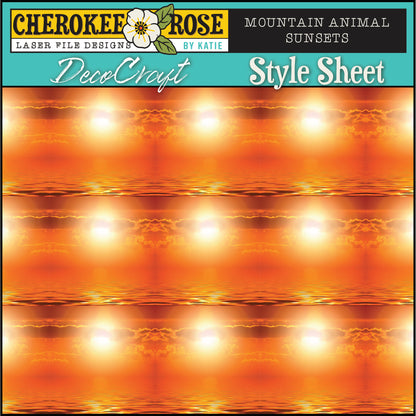 DecoCraft - Cherokee Rose - Style Sheet - Multi Mountain Animal Sunsets